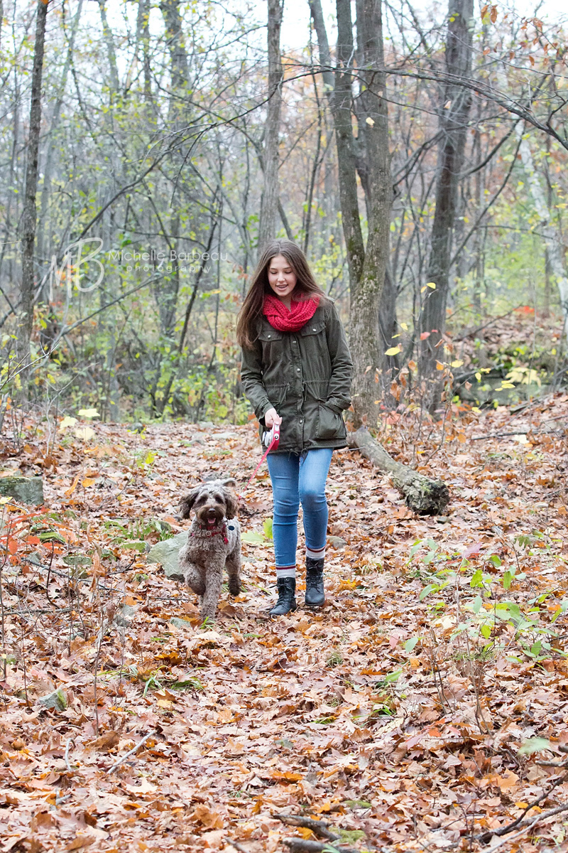 teen with pet