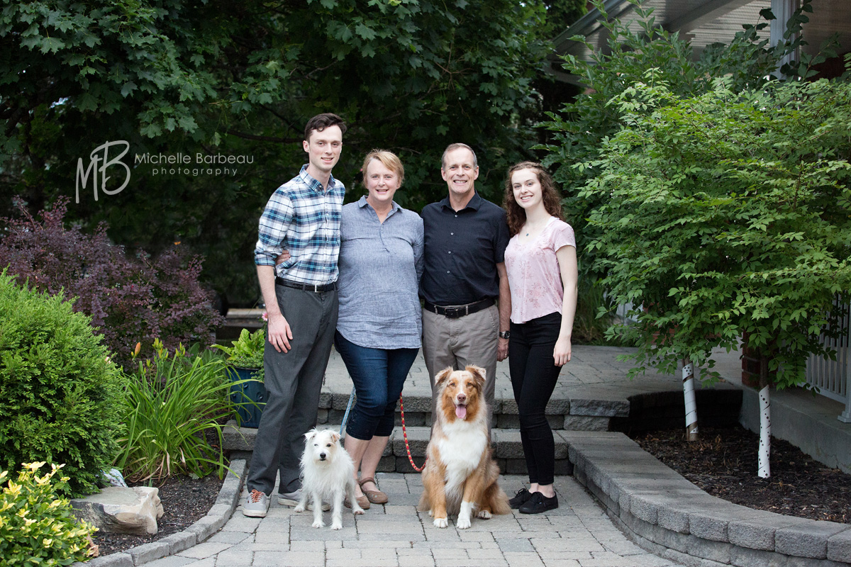 family of 4 with dogs