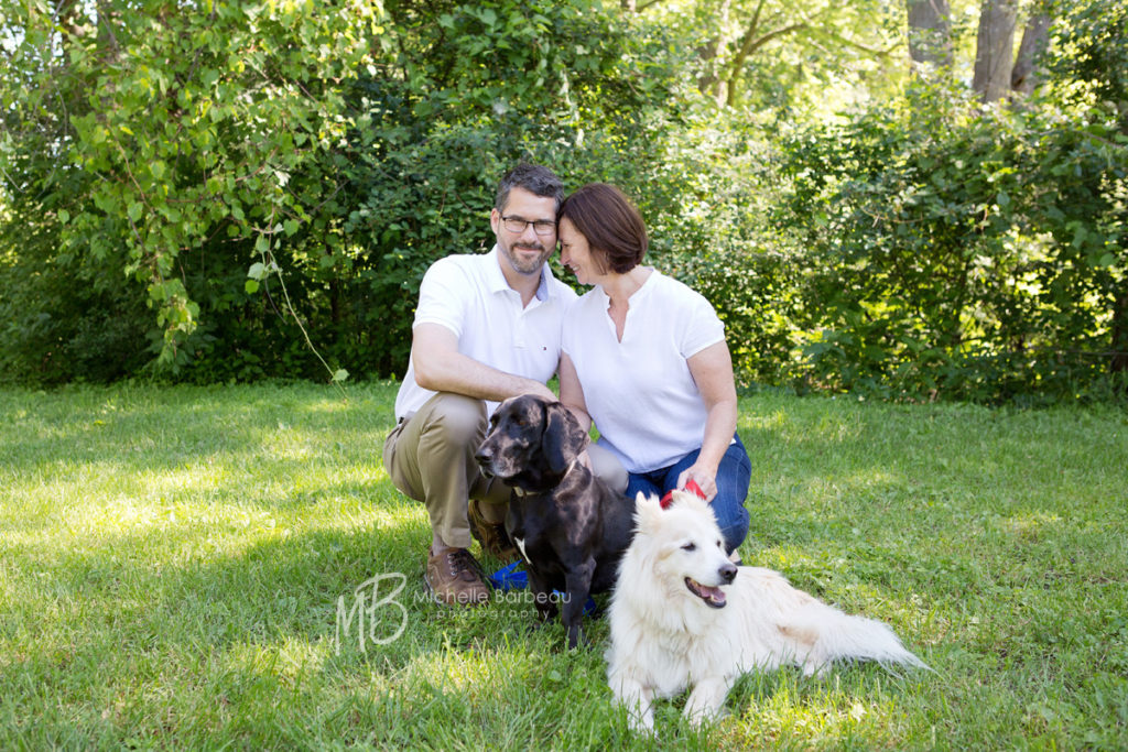 couple with dogs