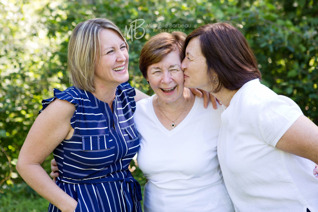 fun mother with daughters